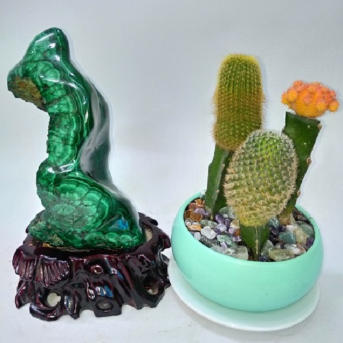 Đá lông công Malachite phong thủy