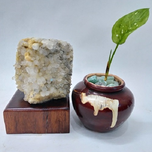 Đá phong thủy thạch anh trắng tinh thể búp