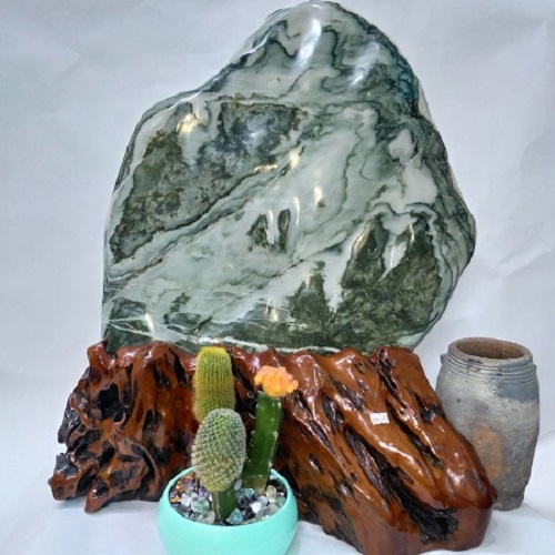 Tranh đá phong thủy Serpentine xanh