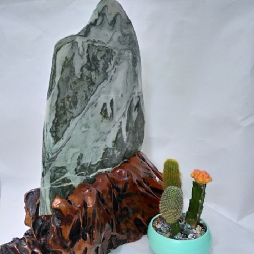 Tranh đá phong thủy Serpentine xanh