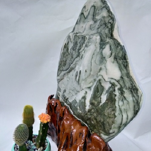 Tranh đá phong thủy Serpentine xanh