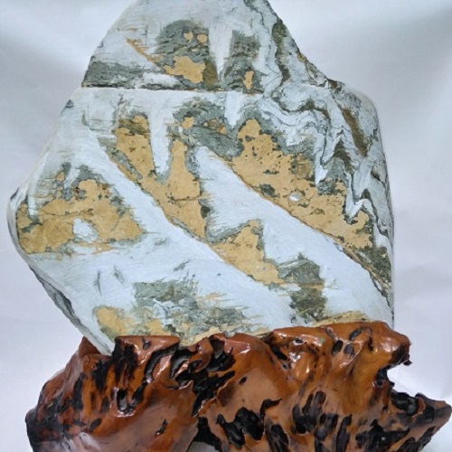 Tranh đá phong thủy Serpentine xanh