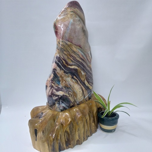 Đá phong thủy Serpentine ngũ sắc CD013