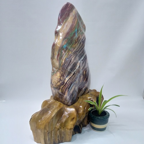 Đá phong thủy Serpentine ngũ sắc CD013