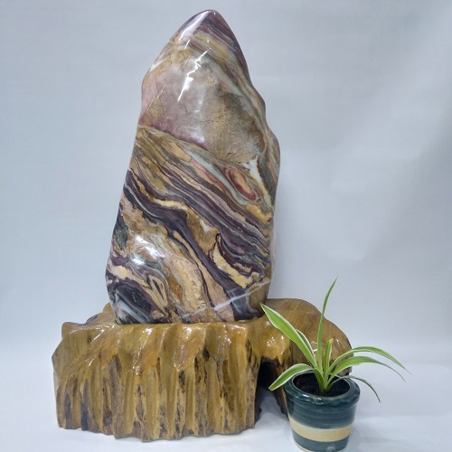 Đá phong thủy Serpentine ngũ sắc CD013