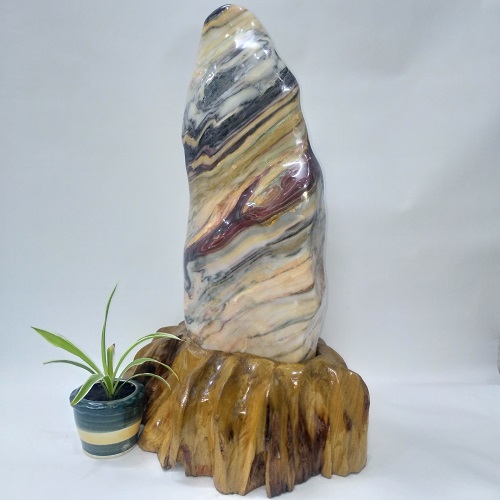 Đá phong thủy Serpentine ngũ sắc CD014