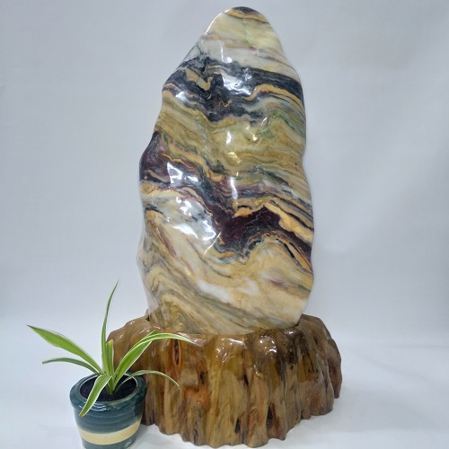 Đá phong thủy Serpentine ngũ sắc CD014