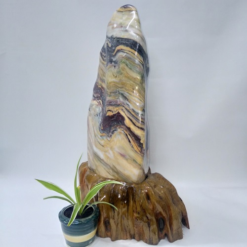 Đá phong thủy Serpentine ngũ sắc CD014